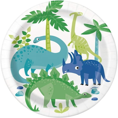 Dinosaurs Round Paper Plates (8 Pcs) - 1 Pack