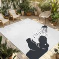 thumbnail image 1 of Dinosaurs Showering Outdoor Rug for Patio/Deck/Porch, Non-Slip Large Area Rug 5 x 7 Ft, Modern Abstract Art Funny Animals Indoor Outdoor Rugs Washable Area Rugs, Reversible Camping Rug Carpet Runner, 1 of 8