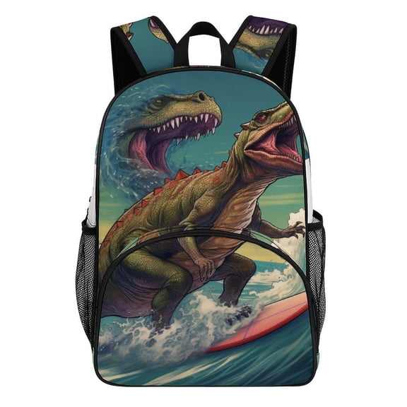 Dinosaurs Surfing Ocean Waves Fun Backpacks for Backpack for Bookbag