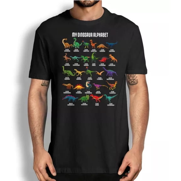 Dinosaurs T-Shirt Dinosaurs Types Alphabet Abc Dino A-Z Education Graphic Tee Unisex S-5XL Hot Trending Shirt, Vintage Birthday Gift