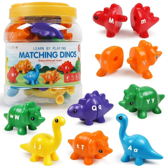 Dinosaurs Toys for Kids, Matching Letters Alphabet Games, Montessori Learning Toys for Toddlers 3, Preschool Educational Activities Toys for Girls Boys 3-6 Years