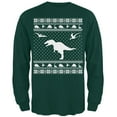 thumbnail image 1 of Dinosaurs Ugly XMAS Sweater Forest Adult Long Sleeve T-Shirt - Medium, 1 of 1