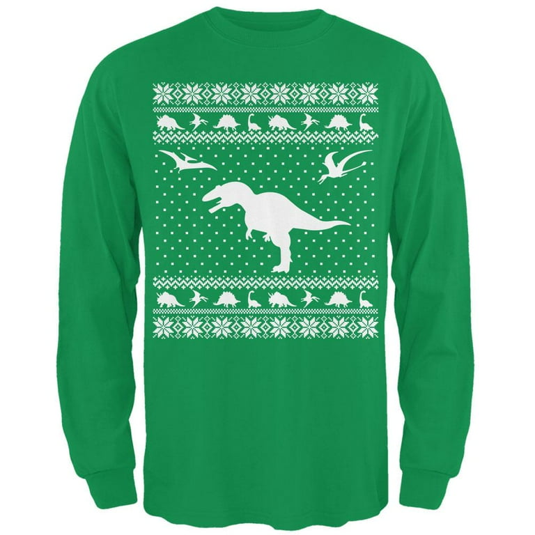 Dino Ugly Christmas Sweater T-Shirt, Xmas Dinosaur Tee Dino Ugly Christmas Sweater T-Shirt, Xmas Dinosaur Tee