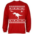 thumbnail image 1 of Dinosaurs Ugly XMAS Sweater Red Adult Sweatshirt - 2X-Large, 1 of 1