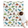 thumbnail image 1 of Dinosaurs Volcano Palm White Pattern Blanket,Comfortable Soft Flannel Throw Blanket,All Season,Warm Lightweight Blankets for Sofa Bed Couch Living Room Chair,30"x40", 1 of 4