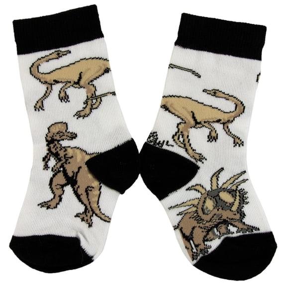 Dinosaurs Walking In Grass Juvy Socks - 4-8