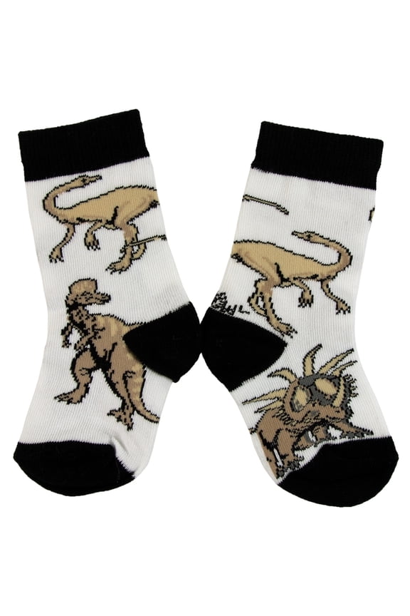 Dinosaurs Walking In Grass Juvy Socks - 4-8