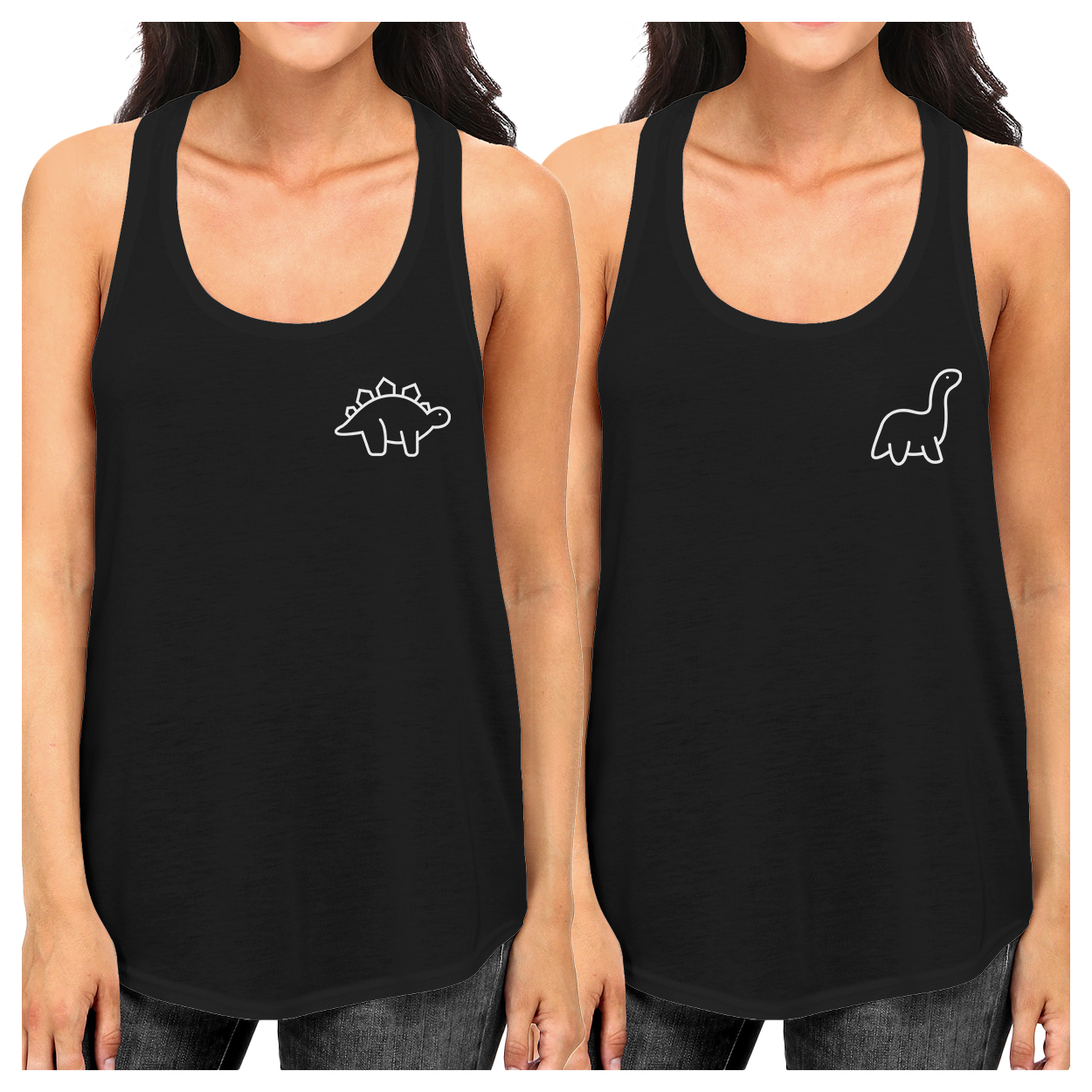 Dinosaurs White Funny Graphic Best Friend Matching Tank Top Gifts - image 1 of 4