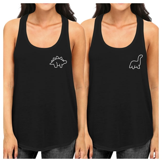 Dinosaurs White Funny Graphic Best Friend Matching Tank Top Gifts