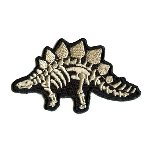 Dinosaurs X-ray Stegosaurus - Sew Iron on, Embroidered Original Artwork - Patch - 2.1" X 3.6"
