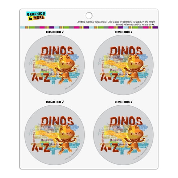 Dinosaurs from A to Z Word Art Dinosaur Train Refrigerator Fridge Locker Vinyl Circle Magnet Set