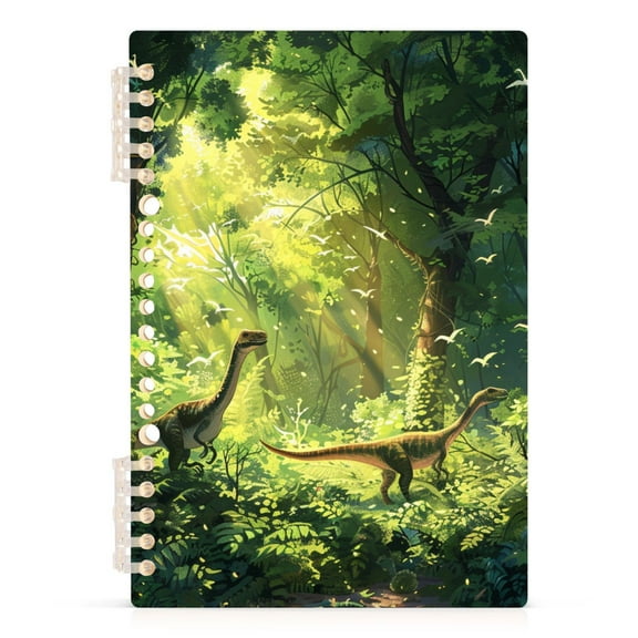 Dinosaurs in Forests Spiral Journal Notebook College Ruled Notebook 8.3" x 5.7" A5 Lined Thick Paper Page