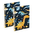 thumbnail image 1 of Dinosaurs in Space Ring Binder Notebook Journey Note Diary College Ruled Spiral Notebook Study Loose Leaf Paper A5 60 Pages, 1 of 8
