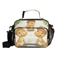 thumbnail image 1 of Dinosaurs with Hats Leaves Cartoon Insulated Lunch Bag Portable Cooler Bag Mommy Bag Large Capacity 6L, 1 of 9