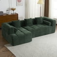 thumbnail image 1 of Dinosisco 101" Reversible Sectional Sofa, L-Shaped Modular Sponge Couch for Living Room, Green Chenille, 1 of 10