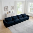 thumbnail image 1 of Dinosisco 157.5" Modular Sectional Sofa, 4-Seater Sleeper Couch for Living Room, Blue Corduroy, 1 of 7