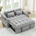 thumbnail image 1 of Muumblus 3-in-1 Convertible Futon Sofa Bed, Loveseat Sleeper with Phone Stand, USB, Gray Velvet, 1 of 10