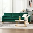 thumbnail image 1 of Dinosisco 85" Sofa Couch for Living Room, Modern Upholstered 3-Seater Couch in Green Velvet, 1 of 6