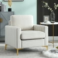 thumbnail image 1 of Dinosisco Accent Armchair for Living Room, Modern Upholstered Club Chair in Beige Velvet, 1 of 5