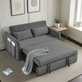 thumbnail image 1 of Lunale Convertible Loveseat Sleeper for Living Room, Modern Upholstered Futon Sofa Bed in Gray, 1 of 9