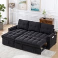 thumbnail image 1 of Lunale Convertible Sofa Bed with Reversible Storage Chaise, Sleeper Sectional Sofa with USB Charging Ports, L-Shaped Sectional Sofa for Apartment, Black Chenille, 1 of 7
