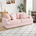 thumbnail image 1 of Dinosisco Corduroy Loveseat Sofa, Upholstered 3-Seater Sleeper Couch for Living Room, Pink, 1 of 8