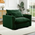 thumbnail image 1 of Muumblus Oversized Deep Seat Accent Chair, Cozy Corduroy Armchair for Living Room, Green, 1 of 6