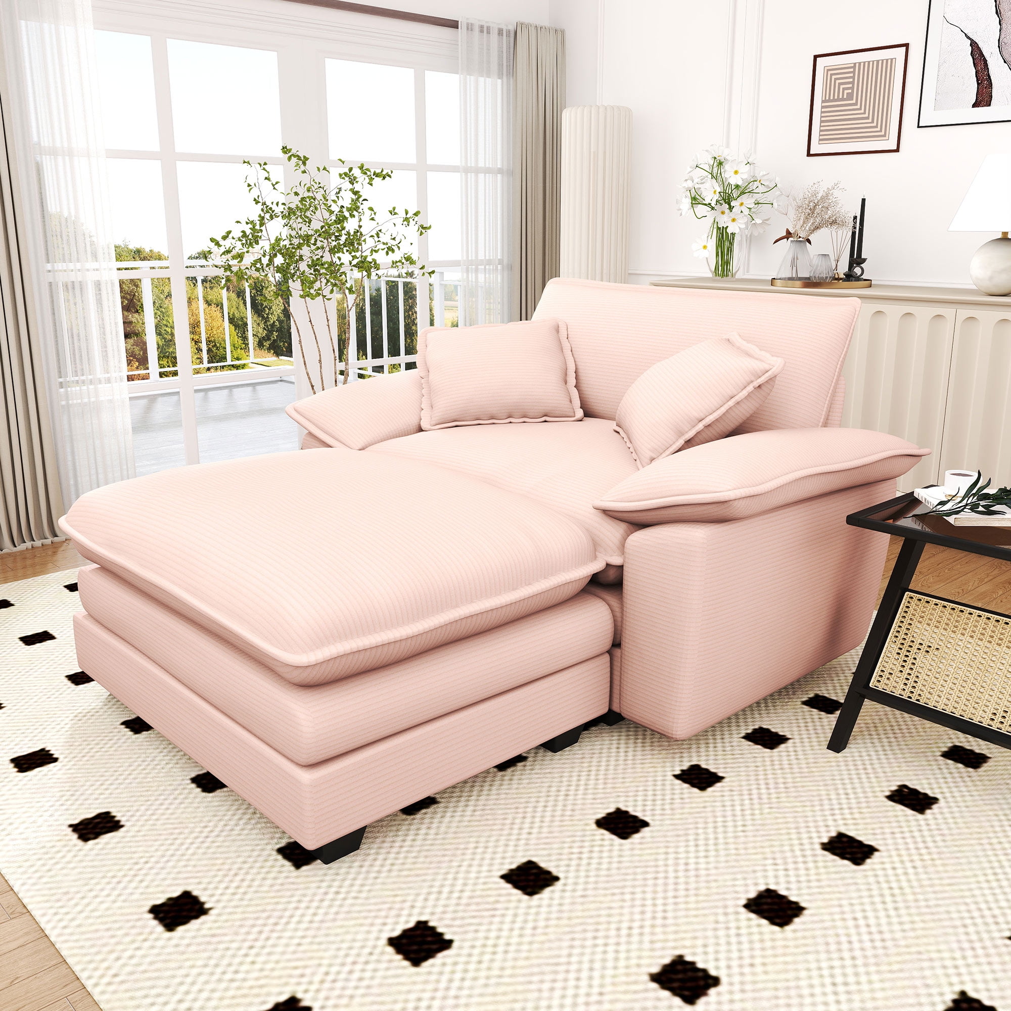 Lunale Oversized Lounge Chair & Ottoman Set - 48
