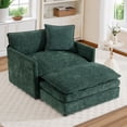 thumbnail image 1 of Dinosisco Oversized Lounge Chair with Ottoman, Cloud Accent Armchair for Living Room, Green Chenille, 1 of 9