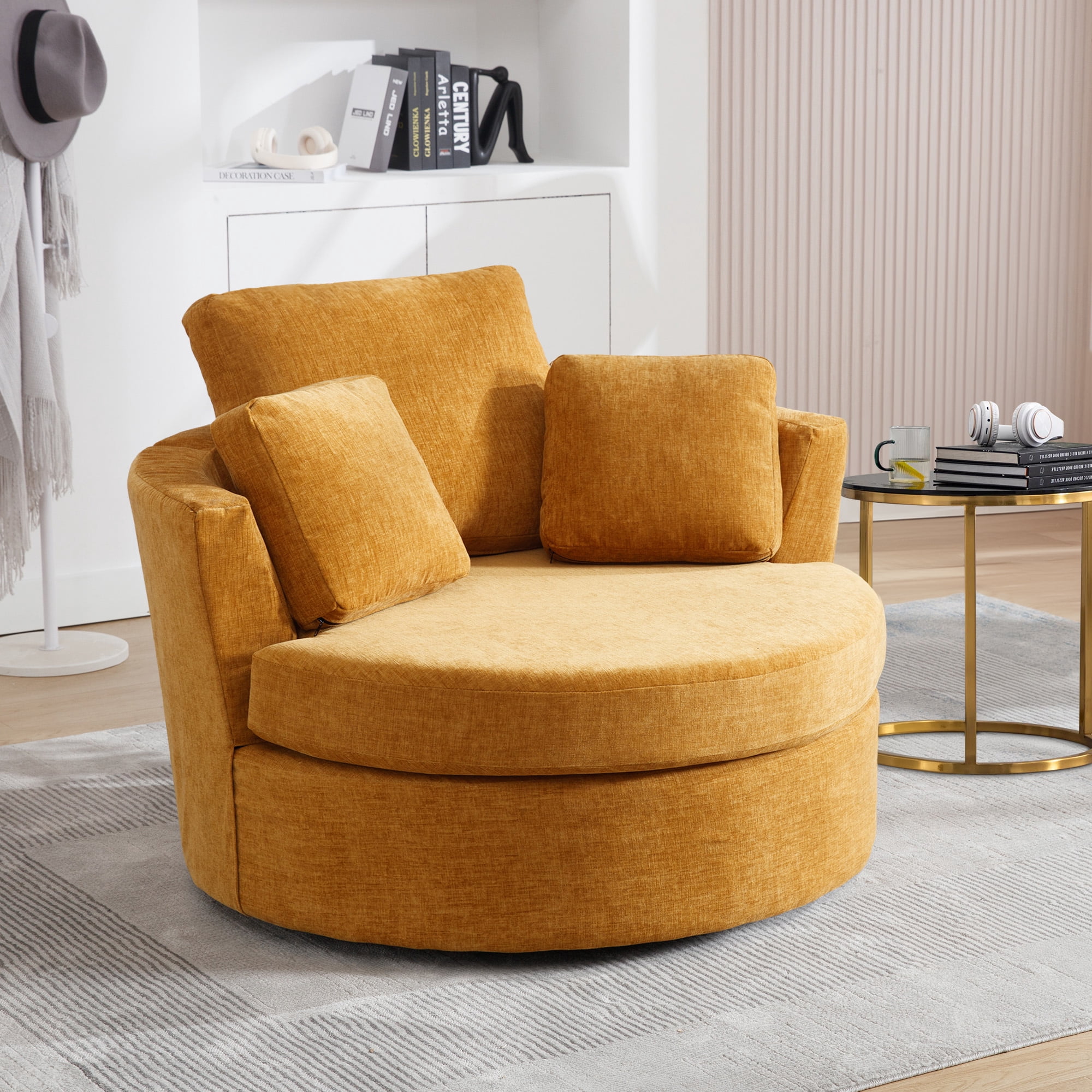 Oversized Barrel Swivel Chair
