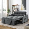 thumbnail image 1 of Muumblus Pull Out Sofa Bed with Usb/Type-C, Loveseat Sleeper with Adjust Back, Convertible Sleeper Sofa for Apartment/Living Room, Gray Velvet, 1 of 9