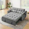 thumbnail image 1 of Dinosisco Small Place Pull Out Folding Loveseat Sleeper Couch, 2 Seater Convertible Futon Sofa Bed, Adjustable Backrest, Velvet Couch, Gray, 1 of 7