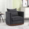 thumbnail image 1 of Dinosisco Swivel Barrel Chair, Leisure Accent Armchair for Living Room Bedroom, Carbon Black Chenille, 1 of 7