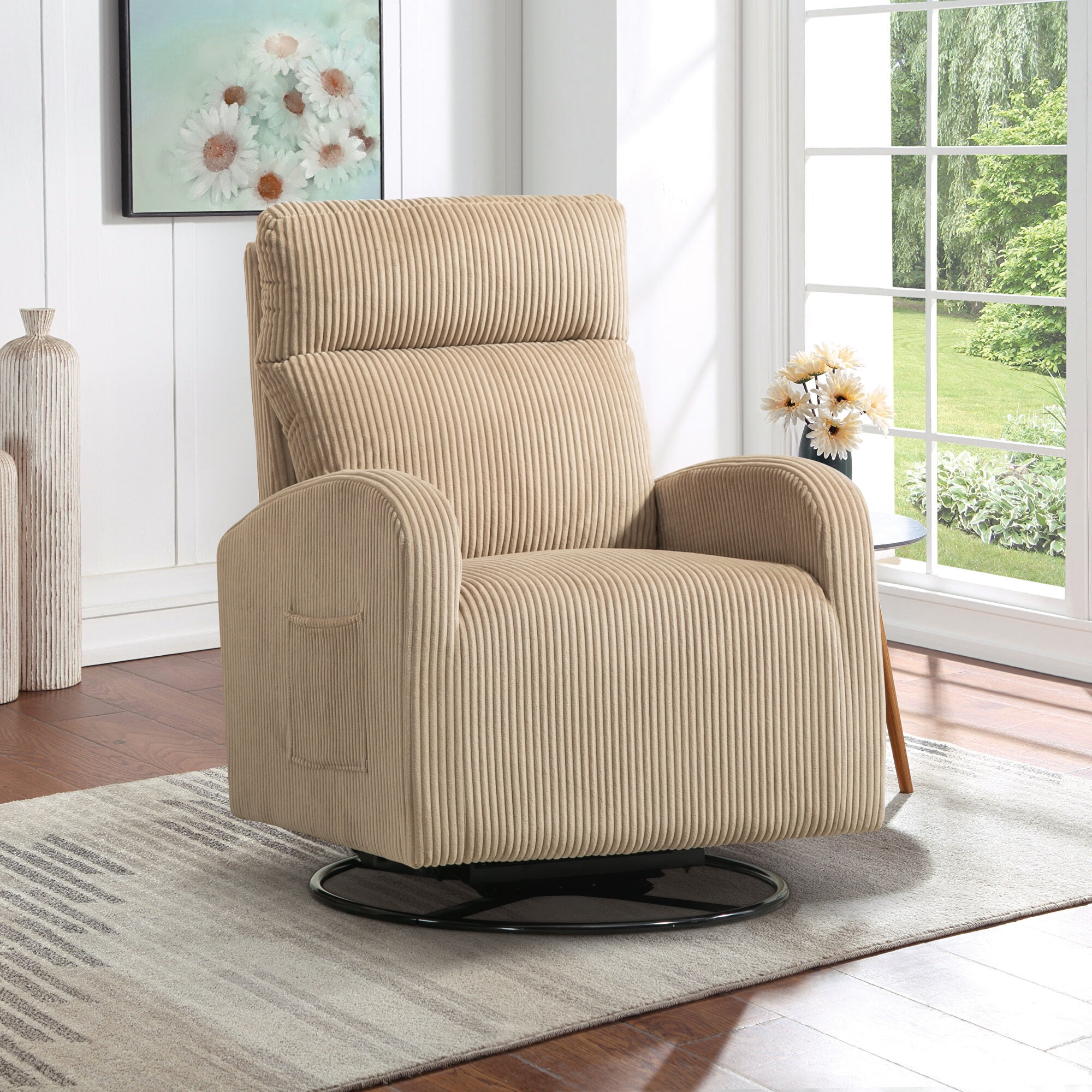 DaVinci Casey Pillowback Swivel Glider in Shadow Gray Walmart