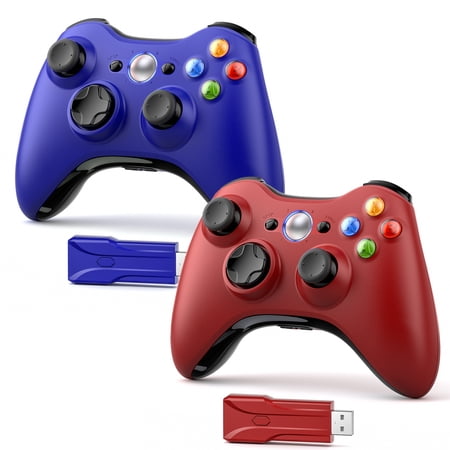 Dinosoo Wireless Video Game Controllers with 2.4GHz Receiver for Xbox 360 & Slim/Windows 10/8/7 PC