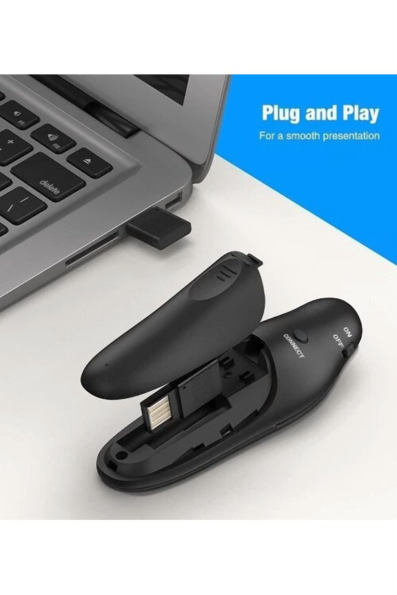 Dinostrike Presentation Clicker With Red Laser Pointer, Rf 2.4Ghz Usb Wireless