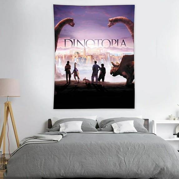 Dinotopia Flag Funny Tapestry Indoor Outdoor Wall Art Tapestry for Bedroom Teens Room Decoration Living Room Bedroom 40"×60"inch
