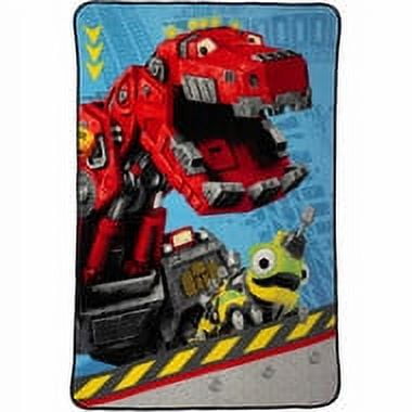Dinotrux Boys Blanket Twin Size Faux Fur Plush Tyrex