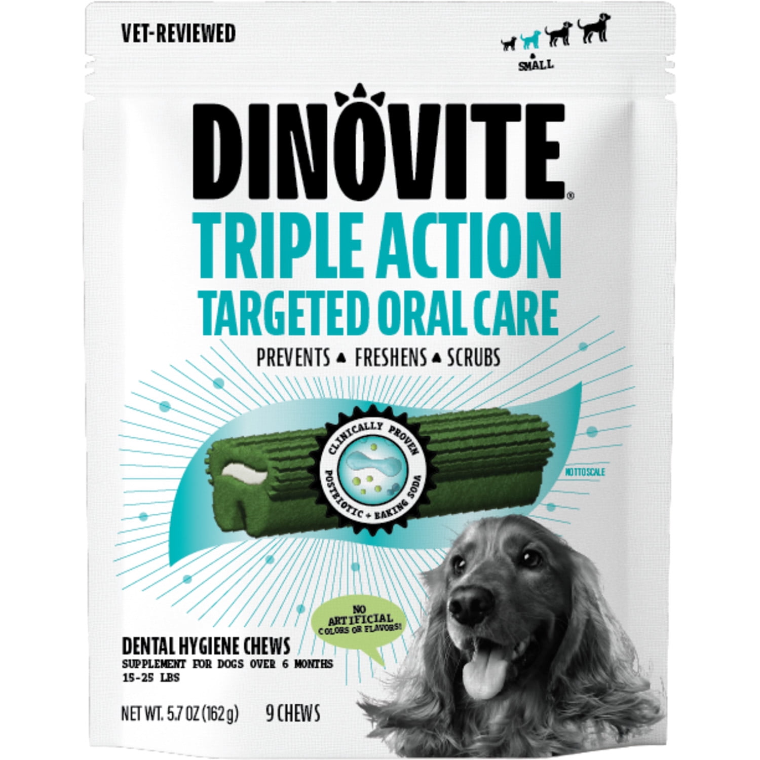 Dinovite Dental Chews for Dogs Small 9 Count
