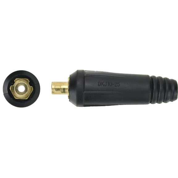 Dinse 10-25 plug, INLINE Gas, with 3/8"-24 Cable Conection for 9 and 17 Series 1 PC TIG Torches - Model: LDTSI-917F