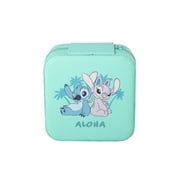 Disney Girl's Stitch and Angel Square Travel Jewelry Case
