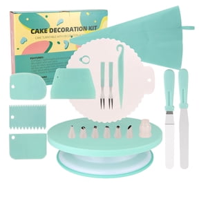 Dintonin 20 Piece Cake Decorating Kit with Turntable - Complete Baking Tools Set with Rotating Stand Spatulas and Icing Tips for Beginners