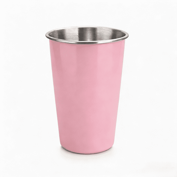 Dintonin Stainless Steel Cups 4 Pack 12 oz Camping Drinkware Unbreakable Stackable Metal Tumbler 304 for Outdoor Home