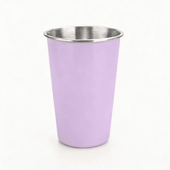 Dintonin Stainless Steel Cups 4 Pack 12 oz Camping Drinkware Unbreakable Stackable Metal Tumbler 304 for Outdoor Home