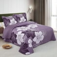thumbnail image 1 of Dintszyayue Bohemia Floral Quilt Set King Size,3Pcs Purple Boho Bedding Set Soft Adult(90"x110"), 1 of 7