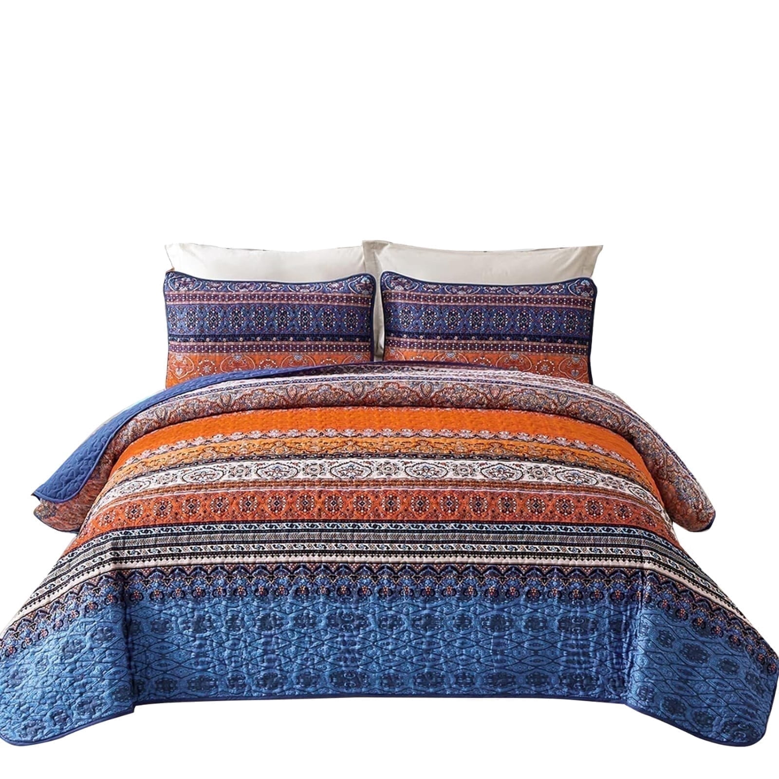 Dintszyayue Bohemian Quilt Set Queen Size,3 Pcs Boho Bedding Set Lightweight Adult(90"x 96")