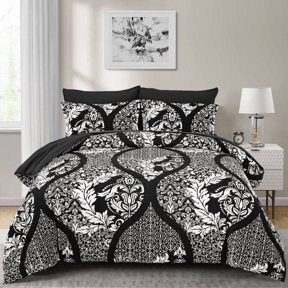 Dintszyayue Paisley Bed in a Bag King Size,Soft 7pcs Comforter Set Bedding Set Adult(90"x104")