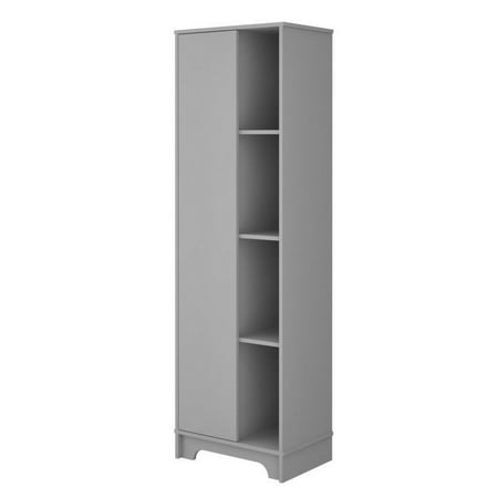 Dio 68 Inch Freestanding Bathroom Cabinet, 1 Door and 6 Shelves, Gray- Saltoro Sherpi