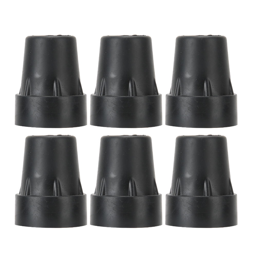 Dioche 6pcs Walking Stick Cane Crutch Pad Plastic Single Leg Foot