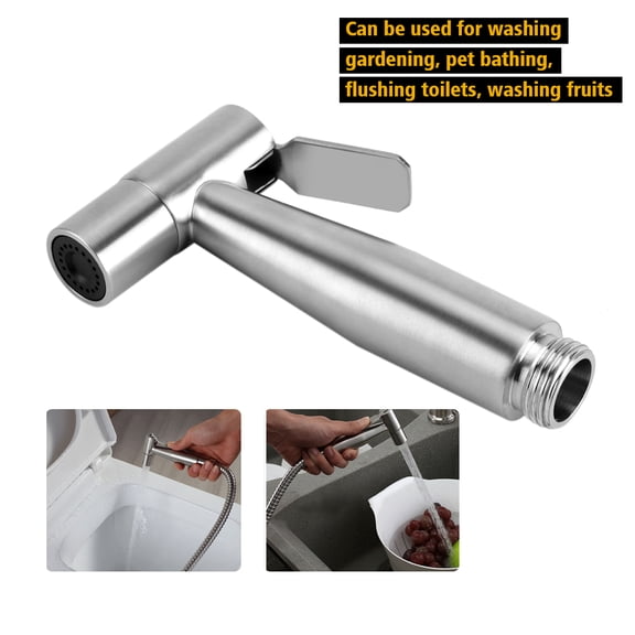 Dioche Bidet Sprayer Head, Stainless Steel Bidet Faucets Handheld Bidet Toilet Sprayer Baby Diapers Washer Bathroom Hand Shower Shattaf Sprayer Muslim Shower for Personal Hygiene and Bedpan WC Sprayer